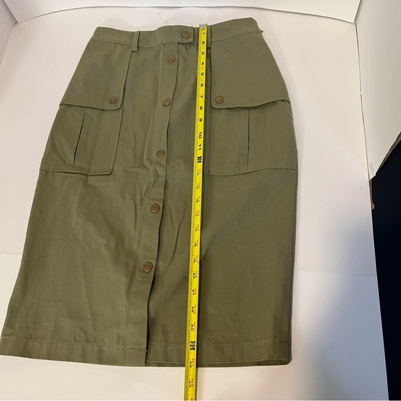 NWOT Anthropologie Isla Maude Utility Pencil Skirt Olive Green Women’s Small S - Picture 6 of 16